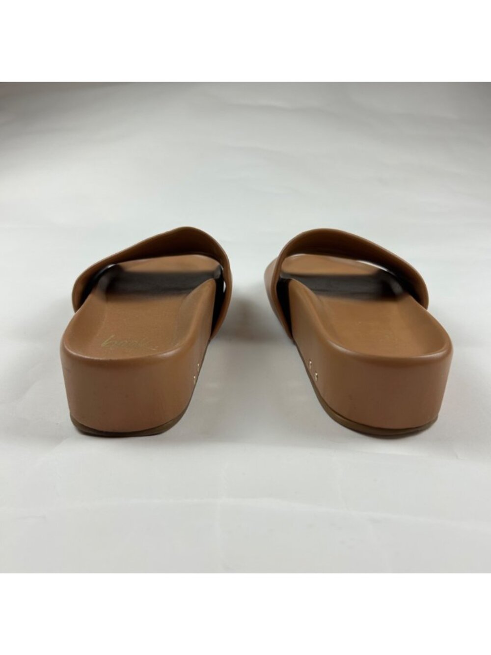 Beek Honey Tan Pelican Leather Platform Sandal 9 - Picture 4 of 8